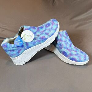 Nurse Mates Luna Women's 10W Wide Blue Tie Dye Align Orthopedic Nursing Sneakers